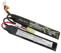Gens ace 25C 1300mAh 2S1P 7.4V Saddle Airsoft Gun Lipo Battery with mini Tamiya Plug