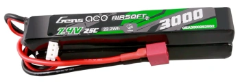Akumulator LiPo 3000mAh 7,4V 25C 2S2P Saddle Airsoft Gun Dean-T | GEA30002S25D2 GENS ACE