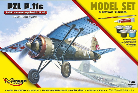 PZL P.11c Polski samolot myśliwski z II wś (Model Set) 1:48 | 848094 MIRAGE