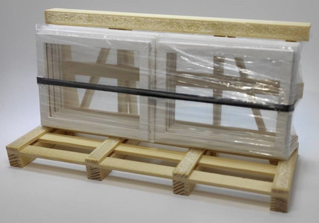 Paleta do transportu okien (1:14) - białe | EPF001 TINY LOGISTICS