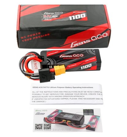 Akumulator LiPo 1100mAh 11,1V 3S1P 60C XT60 G-Tech GRP-76 Hardcase | GEA113S60X6GT GENS ACE