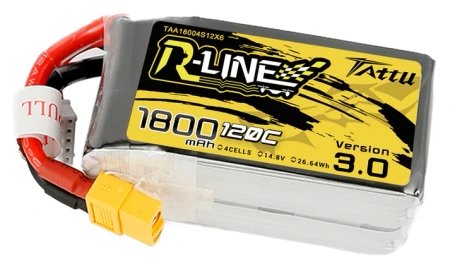 Akumulator LiPo 1800mAh 14,8V 120C 4S1P XT60 R-Line Version 3.0 | TAA18004S12X6 TATTU