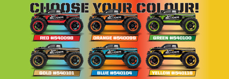 BlackZon Slyder MT Monster Truck 1/16 4WD Czerwony Samochód Zdalnie Sterowany Model RC | 540098