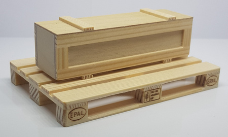 Skrzynia na palecie (1:14) - biała | ETB016 TINY LOGISTICS