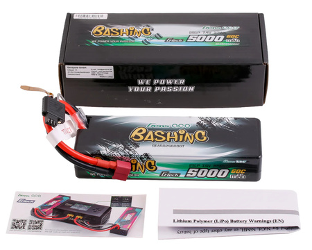 Akumulator LiPo 5000mAh 7,4V 60C 2S1P 60C Dean-T G-Tech Bashing | GEA502S60DGT GENS ACE