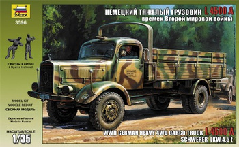 Heavy German Cargo Truck L 4500 S 1:35 | Zvezda 3596