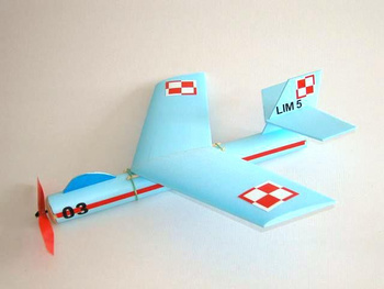 LIM 5 samolot z napędem gumowym