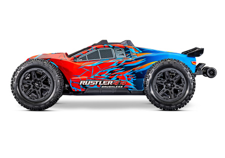 Traxxas Rustler 4X4 Brushless Bezszczotkowy 1:10 2,4GHz Czerwony Samochód Zdalnie Sterowany Model RC | 67464-4