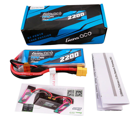 Akumulator LiPo 2200mAh 11,1V 45C 3S1P XT60 G-Tech | GEA223S45X6GT GENS ACE