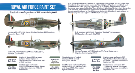 Zestaw farb akrylowych (Royal Air Force Paint Set D-Day Battle of Britain) | HTK-BS07 HATAKA