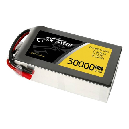 Tattu 30000mAh 22.2V 25C 6S1P Lipo Battery Pack with AS150+XT150