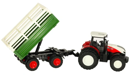 Traktor RC Zdalnie Sterowany Ciągnik Rolniczy z Przyczepą 1:24 2,4GHz Zabawka Farma
