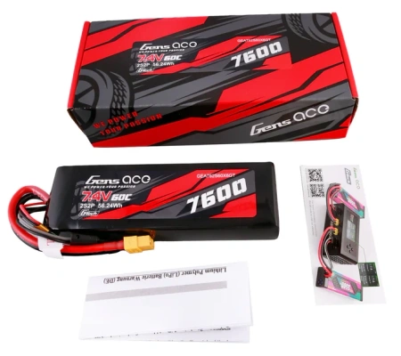 Akumulator LiPo 7600mAh 7,4V 60C 2S2P XT60 G-Tech | GEA762S60X6GT GENS ACE
