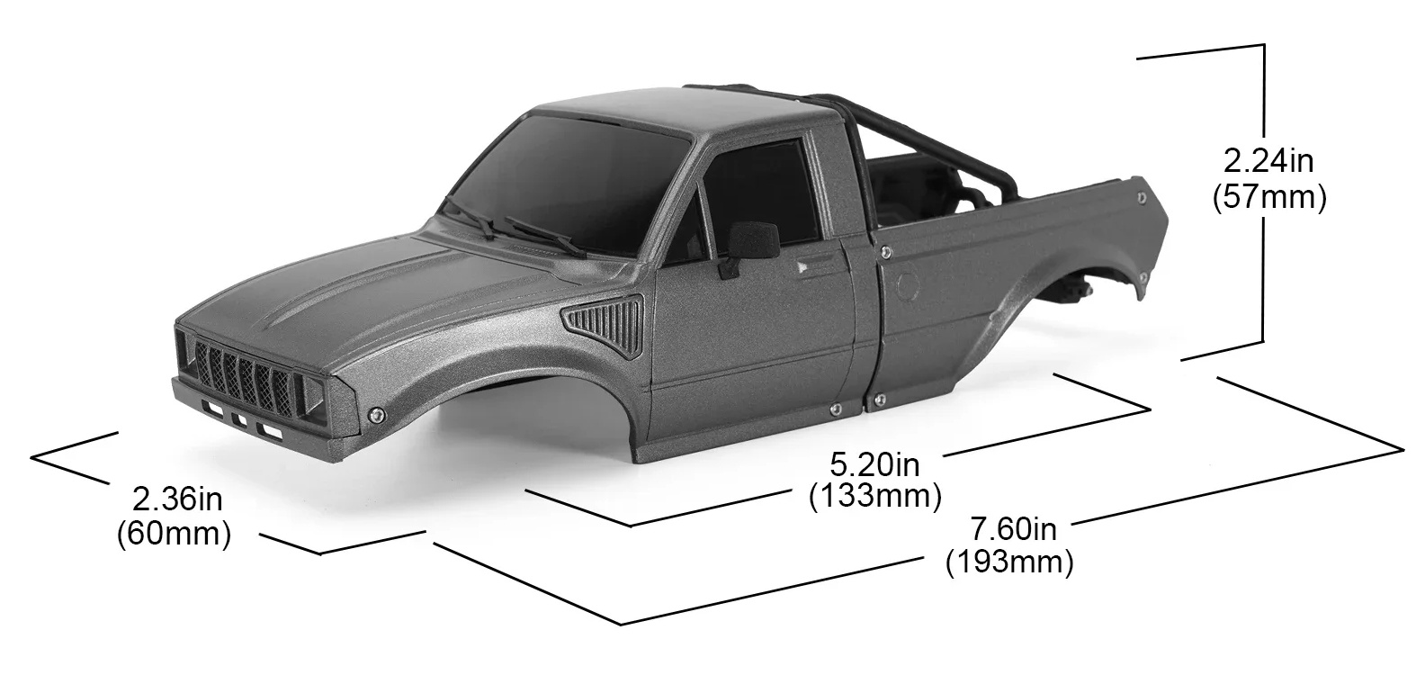 Karoseria Pickup Crawler Hard Body Twarda 1/24 Szara | KAR000362 INJORA pol_pl_Karoseria-Pickup-Crawler-Hard-Body-Twarda-1-24-Szara-KAR000362-INJORA-1016761_4