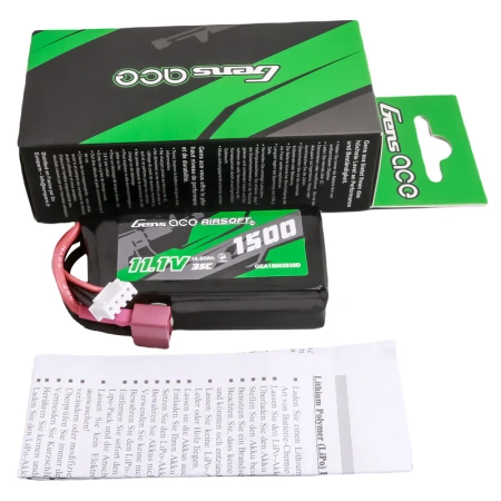 Akumulator LiPo 1500mAh 11,1V 35C 3S1P Dean-T Airsoft Gun | GEA15003S35D GENS ACE