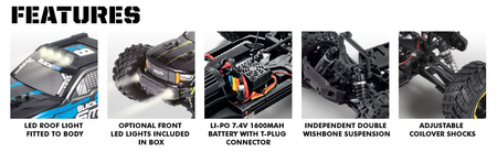 BlackZon Smyter MT Turbo Monster Truck 1/12 4WD Samochód Zdalnie Sterowany Model RC Zielony | 540230 HPI RACING