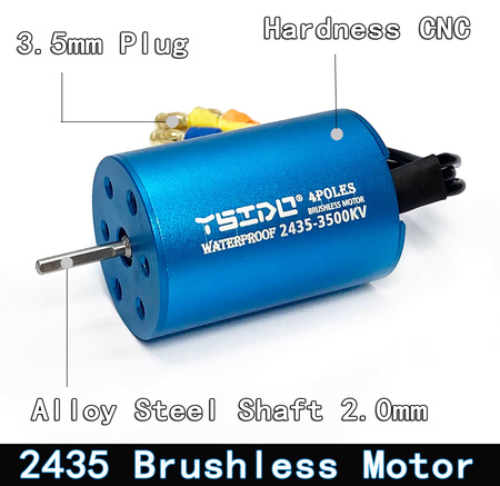 Silnik Bezszczotkowy 2435 4600KV 1:12 1:16 1:18 Wał 2,3mm | S25F01 YSIDO
