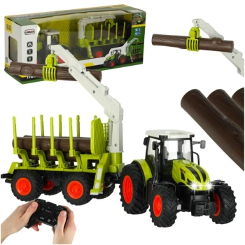 Traktor RC Zdalnie Sterowany Ciągnik Rolniczy z Podnośnikiem 1:24 2,4GHz Zabawka Farma