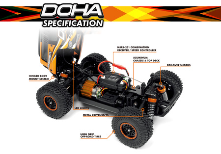 Maverick Doha 1/20 4WD Electric Truck Pomarańczowy Samochód Zdalnie Sterowany Model RC | 150702