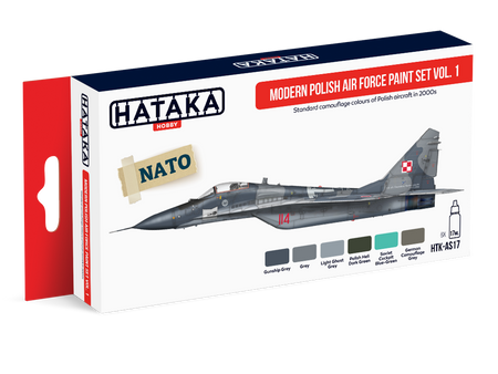 Zestaw farb akrylowych (Modern Polish Air Force Paint Set Vol.1) | HTK-AS17 HATAKA