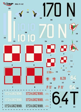 PZL P.11c Polski samolot myśliwski z II wś (Model Set) 1:48 | 848094 MIRAGE