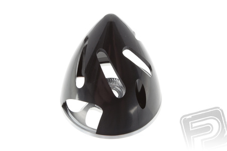 Kołpak plastikowy z podstawą duralową z otworami chłodzącymi 2-Łop 57mm (CZARNY)