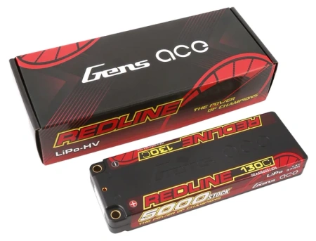 Gens ace Redline Series 5000mAh 7.4V 130C 2S1P HardCase 56# HV Lipo Battery