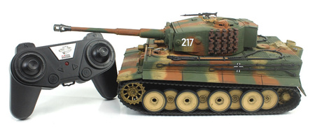 German Tiger 1 Mid Painted Camo RTR 2,4Ghz 1/24 Czołg Zdalnie Sterowany IR Dźwięk Taigen Kamuflaż | 3841-11-M-C HENG LONG