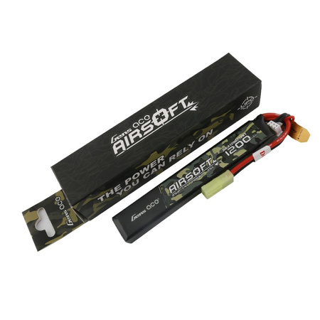 Pakiet LiPo Airsoft 1200mAh 7,4V 2S 25C, Mini Tamiya | GENS ACE