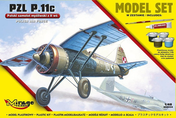 PZL P.11c Polski samolot myśliwski z II wś (Model Set) 1:48 | 848094 MIRAGE