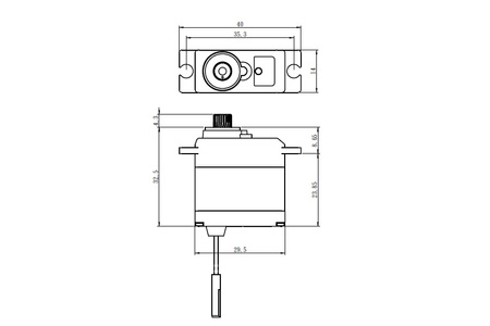 Serwo Mini SW-0250MG+ Waterproof IP67 (5,0kg-0,11s/60°) | SW0250MG SAVOX