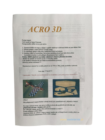 ACRO 3D KIT - model halowy z pianki EPP