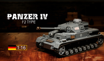 Czołg Zdalnie Sterowany German Panzerkampfwagen IV PzKpfw. IV Ausf. F2 Sd Kfz 161/1 1:16 RTR 2,4Ghz Model RC | 3859-1U HENG LONG