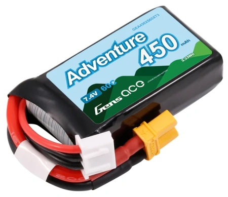 Akumulator LiPo 450mAh 7,4V 60C 2S1P XT30 Adventure | GEA4502S60XT3 GENS ACE