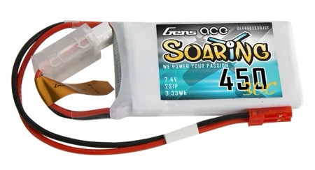 Akumulator LiPo 450mAh 7,4V 30C 2S1P JST BEC Soaring | GEA4502S30JST GENS ACE
