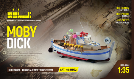 Kuter Rybacki Motorówka Moby Dick Model Drewniany Mini Mamoli 1:35 270mm | MM72
