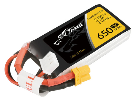 Akumulator LiPo 650mAh 7,4V 75C 2S1P XT30 | TAA6502S75XT3 TATTU