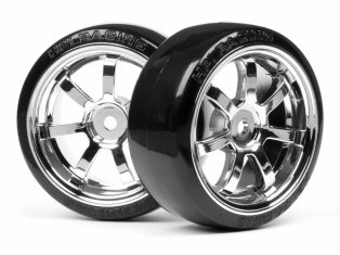 T-DRIFT TIRE 26mm RAYS 57S-PRO WHEEL CHROME-HPI 4739