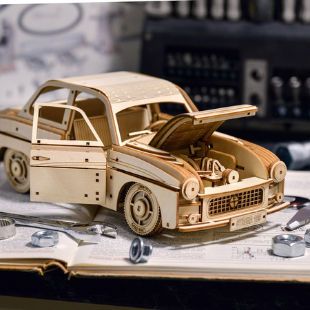 Little Story Drewniane Puzzle Model 3D Samochód FSO Syrena 105 1/16 27,4x10,6x9,5cm | E004