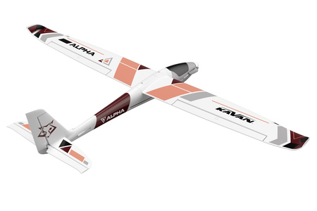 Motoszybowiec Kavan Alpha 1500 V2 RTF 1492mm Czerwony Samolot Zdalnie Sterowany Model RC | KAV02.8076V2RTF