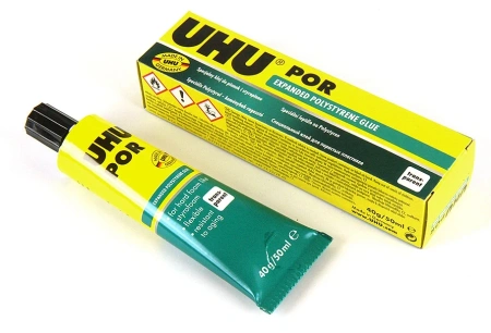 Klej UHU Por Do Pianki, Styropianu, Drewna, Papieru 40g 50ml Przezroczysty 