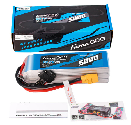 Akumulator LiPo 5000mAh 22,2V 60C 6S1P XT90 G-Tech | GEA506S60X9GT GENS ACE