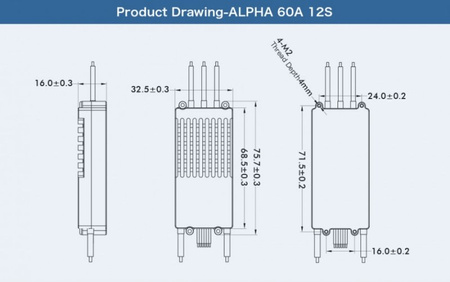 Regulator ESC ALPHA 60A HV 6-12S do dronów FOC | TM/ALPHA-60A-HV T-MOTOR