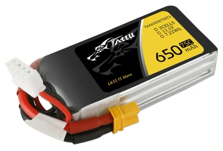 Akumulator LiPo 650mAh 11,1V 75C 3S1P XT30 | TAA6503S75XT3 TATTU