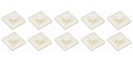 Klipsy Mocujące Samoprzylepne Do Poprowadzenia Przewodów 20x20x8mm 10szt.