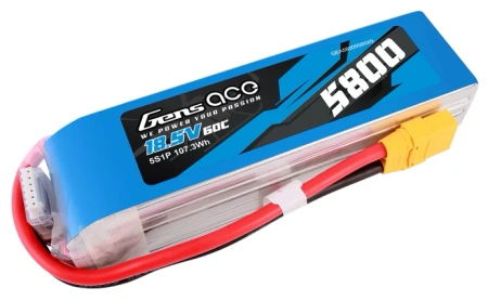 Gens ace 5800mAh 60C 18.5V 5S1P Lipo Battery Pack with XT90 plug