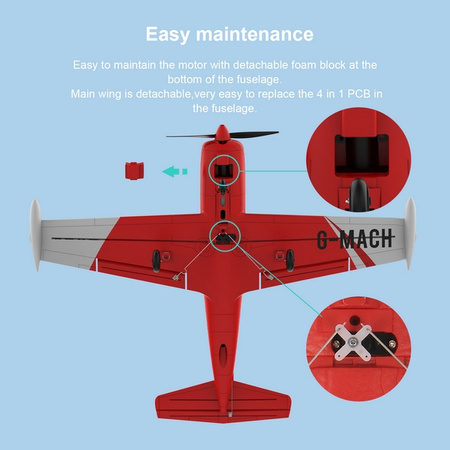 Mini SF260 450 Marchetti Leonardo RTF 450mm Czerwony | TOP107B02 TOP RC HOBBY