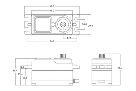 Serwo HiVolt Coreless Low Profile (12kg-0,07s/60°) | SRT-CH6012 SRT