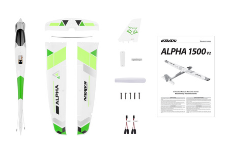 Motoszybowiec Kavan Alpha 1500 V2 RTF 1492mm Zielony Samolot Zdalnie Sterowany Model RC | KAV02.8075V2RTF
