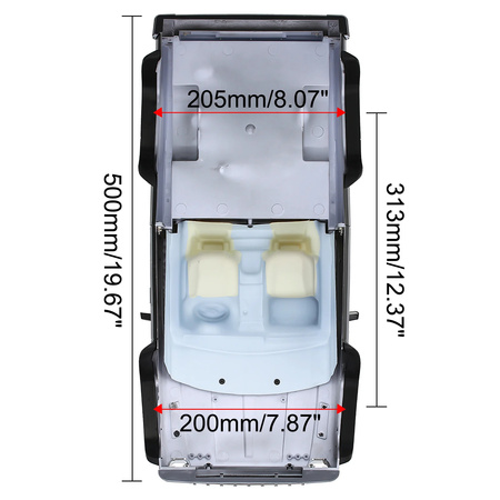 Karoseria Jeep Cherokee Pickup Crawler Hard Body Twarda 1/10 Szara | KAR000363 INJORA